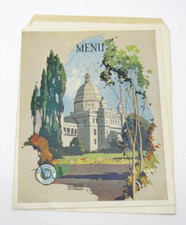 Pacific Steamship Company Captain's Dinner Menu Postcard 1929 Admiral Line