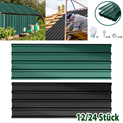 Profilblech Trapezblech Dachplatten Dachblech Stahlblech Gerätehaus 12/24 Stück