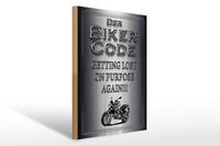 Holzschild Motorrad 30X40 Cm Biker Code Getting Lost On Deko Schild