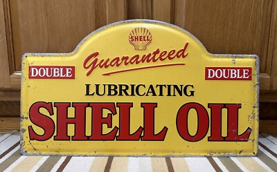 Shell Motor Oil Lubricating Metal Sign Garage Parts Vintage Style