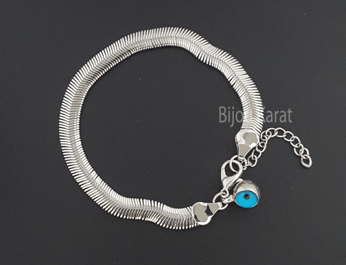 Nazar Armband Evil Eye Silber Armkette Blaues Auge Anhänger Mavi Tas Bileklik - 第 1/1 張圖片