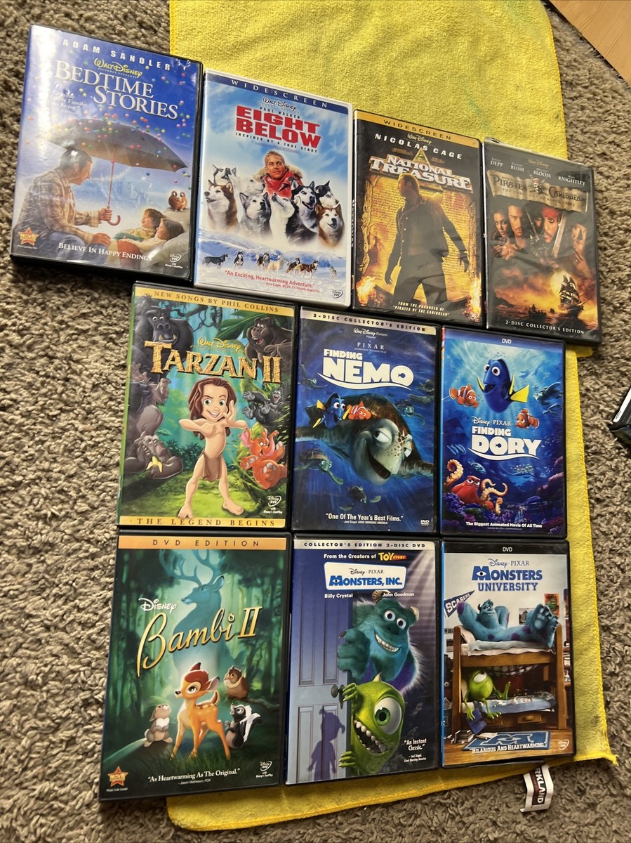 10 Disney Dvds Finding Nemo Dory Monsters Inc. University Bambi