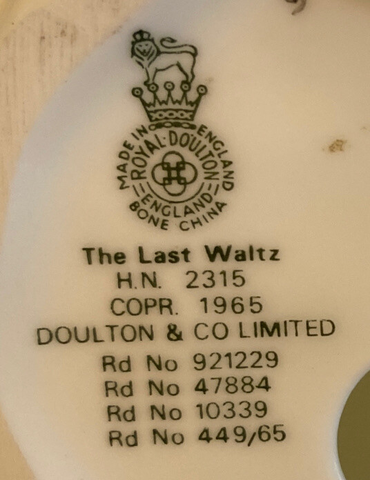 ROYAL DOULTON FIGURINE THE LAST WALTZ Bone China | eBay