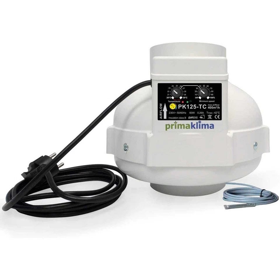 Extracteur d'air RVK Prima Klima 400 m³/h 125mm + Contrôle Température (PK125) - Photo 1/1