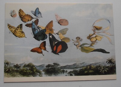 Postkarte Richard Doyle, Die Feenkönigin macht eine luftige Fahrt