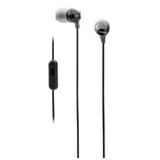 Sony MDR-EX15AP Wired In-Ear Stereo Headphones Mic Black Noise Isolation-UK