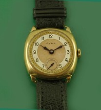Vintage 1915 Cyma Tavannes Solid Gold Original Dial Men's Antique Watch
