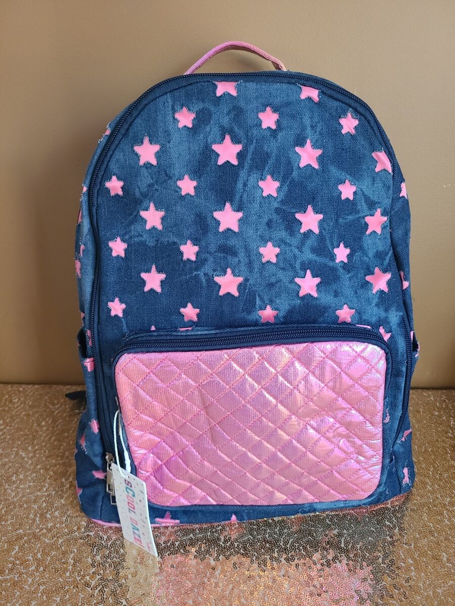 NEW - Danbar Global Scool Daze Denim & Pink Stars Backpack NEW - Danbar Global Scool Daze Denim & Pink Stars Backpack