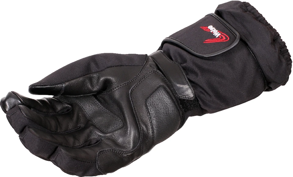 Weise Men's Black Ion Heated Waterproof Leather Textile Motorcycle Gloves New - Image 3 of 4