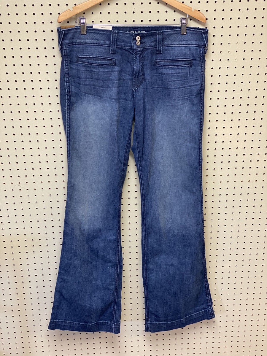 Ariat Trouser Mid Rise Stretch Outseam Ella Wide Leg Jeans 32 L