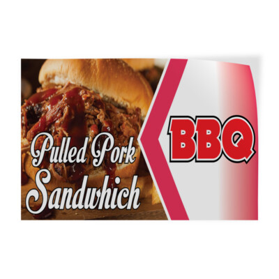 Decal Stickers Pulled Pork Sandwich Bbq Restaurant Cafe Vinyl Store Sign Label