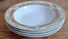 American Atelier Chesapeake 8 5/8" Rim Soup Bowl Nautical Flag Sailboat LOT OF 4