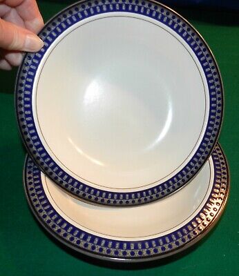 Mikasa Potter's Touch CB009 AZTEC BLUE Rimmed Soup/Cereal Bowls 8 1/4 in.