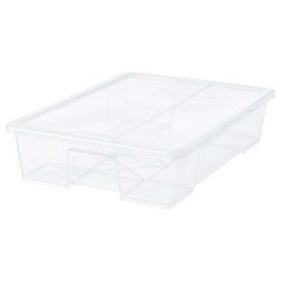 Ikea SAMLA Box mit Deckel, transparent,79cm.Lx57cm.Bx18cm.H / 55 L.