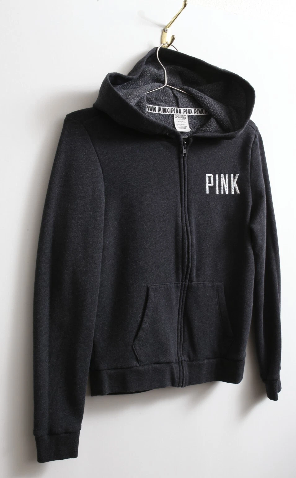 UNDERCOVER Giacca con cappuccio sequenza Statua della Libertà Victoria’s Secret NEW YORK ROSA USATA IN OTTIME CONDIZIONI