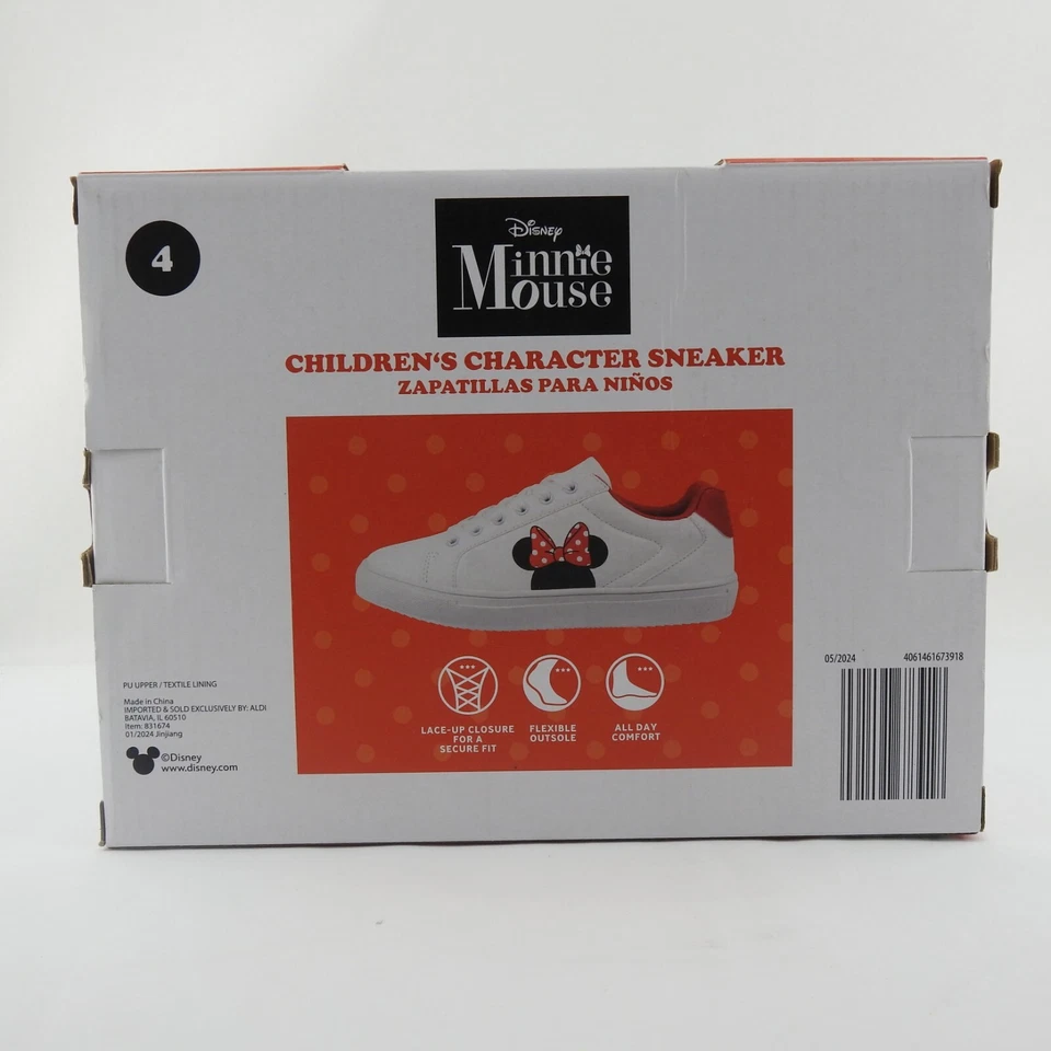 全新 Disney Minnie Mouse 女孩角色 白色运动鞋 鞋码 4 — 第 2/4 张图片