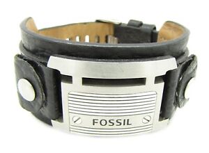 Fossil Herren Damen Armband Leder schwarz Vintage FSL-54 RTX-228 sehr gut N105