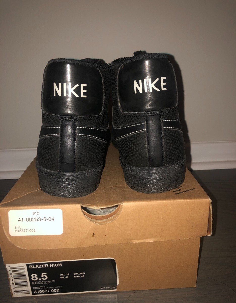 NIB Nike Blazer High Black 315877-002 Men