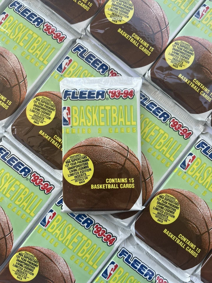 1993-94 Fleer NBA Basketball 93-94 Series 2 - Sealed 3x Packs - Living Legends - image 2 of 3