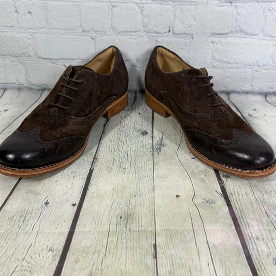 Sebago Brattle Wingtip Oxford Women Size 11D Brown Suede Leather Academia Shoes - Image 4 of 4
