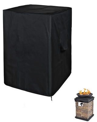 Fire Pit Cover Square 21'' L x 21'' W x 33'' H Waterproof Outdoor Propane Column...