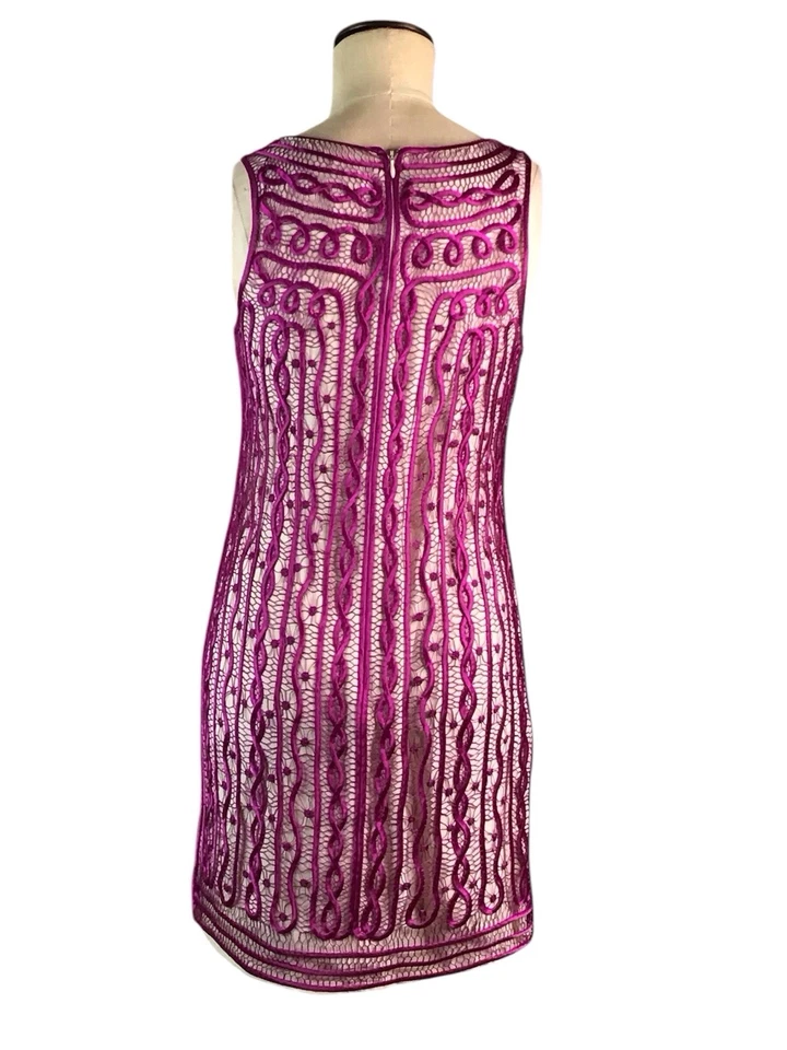 Vestido Ali Ro Rosa Hilo de Seda Beige, Talla 4, Usado en Excelente Condición Foto 3 de 4