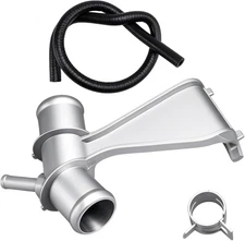 Upgraded Aluminum Engine Radiator Water Outlet Coolant Pipe Bracket Black 