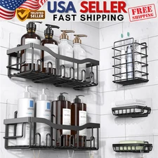 Rustproof Stainless Steel Adhesive Shower Caddy - 5 Pack XL Bath Organizers