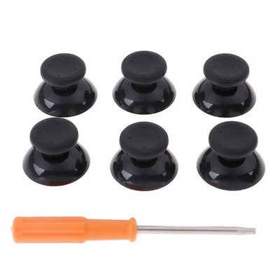 7pcs Black  3d Analog Stick for Xbox 360 Controller Thumbsticks Caps