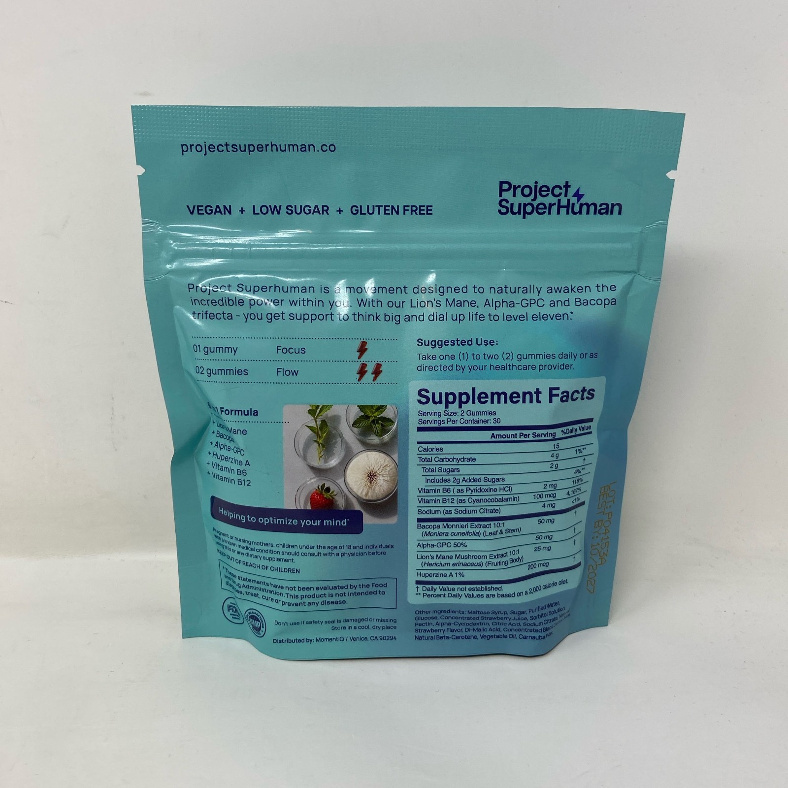 Project SuperHuman MindFlex Brain Gummies Strawberry 60ct