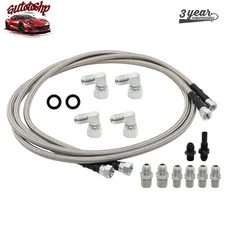 For GM 4L60E 4L80E70” Flexible SS Braided Transmission Cooler Lines Kit 6AN