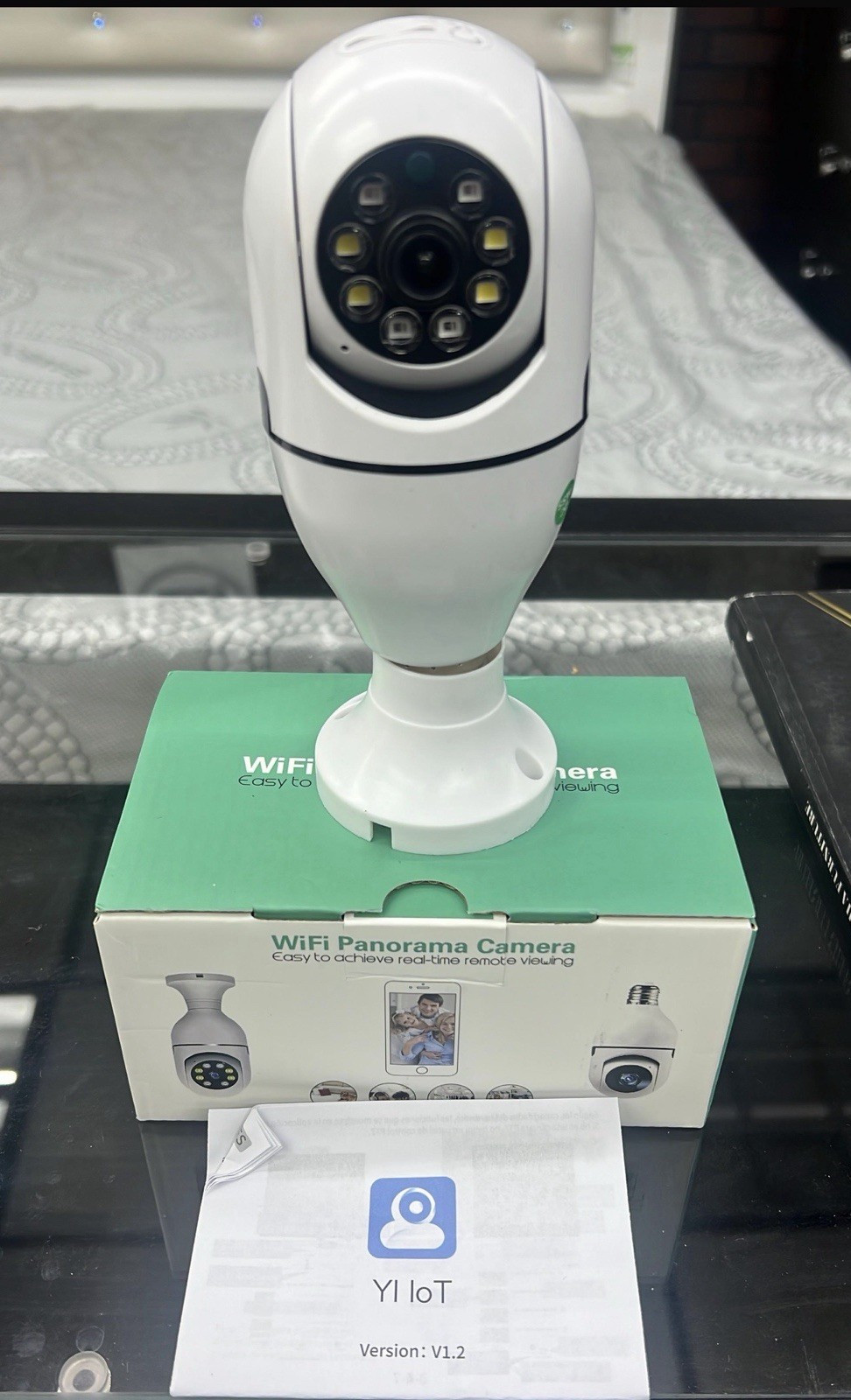 YI IoT WiFi Panoramic Indoor Security Camera, Night Vision, IP Network, White