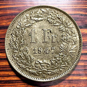 1947-B  83.5% SILVER Switzerland 1 Franc Swiss World Coin Lot D1-233 LOW MINTAGE