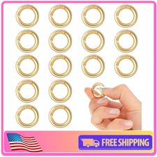 16 Pcs 1/2 Inch Spring O Ring Clips Gold Round Snap Hooks for Keychains Jewelry