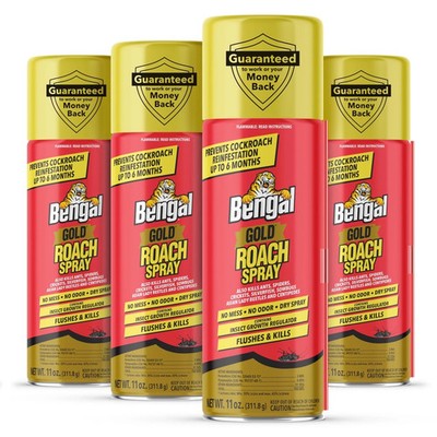 Bengal Gold Roach Spray - Odorless Stain-Free Bug Spray for Home Prevents R
