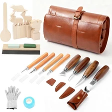 Wood Carving Kit,26pcs Wood Carving Tools with 4 Wood Carving Knives,4 Detail Kn