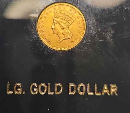 1857 AU Detail? Indian Princess Head Type 3 Gold Dollar, USA $1 Gold Piece