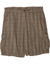WRANGLER Mens Cargo Shorts W40 XL Grey Check Cotton DC17