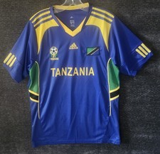 Vintage Tanzania Adidas Soccer Football Jersey Blue US Size Large Climacool