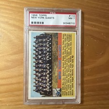 1956 Topps Football New York Giants Team Card #113 SGC 7 NM