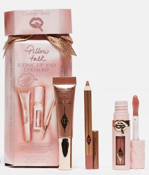 *CHARLOTTE TILBURY PILLOW TALK TRIO ICONIC LIP AND CHEEK KIT 3PC SET LINER GIFT*