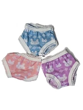 Bunny Rabbit Underwear 3 Pack Fits 14.5 Wellie Wisher American Girl Doll Clothes