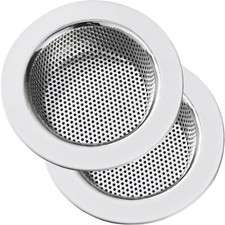 2 Large Wide Edged Stainless Steel Kitchen Sink Filters With a Diameter of 4....