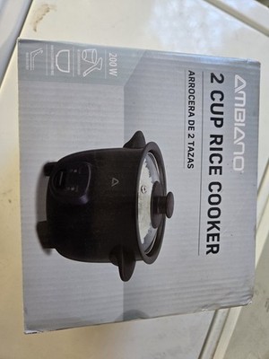 Ambiano 2 Cup Rice Cooker Blue Ceramic Nonstick Pot Tempered Glass Lid 200W