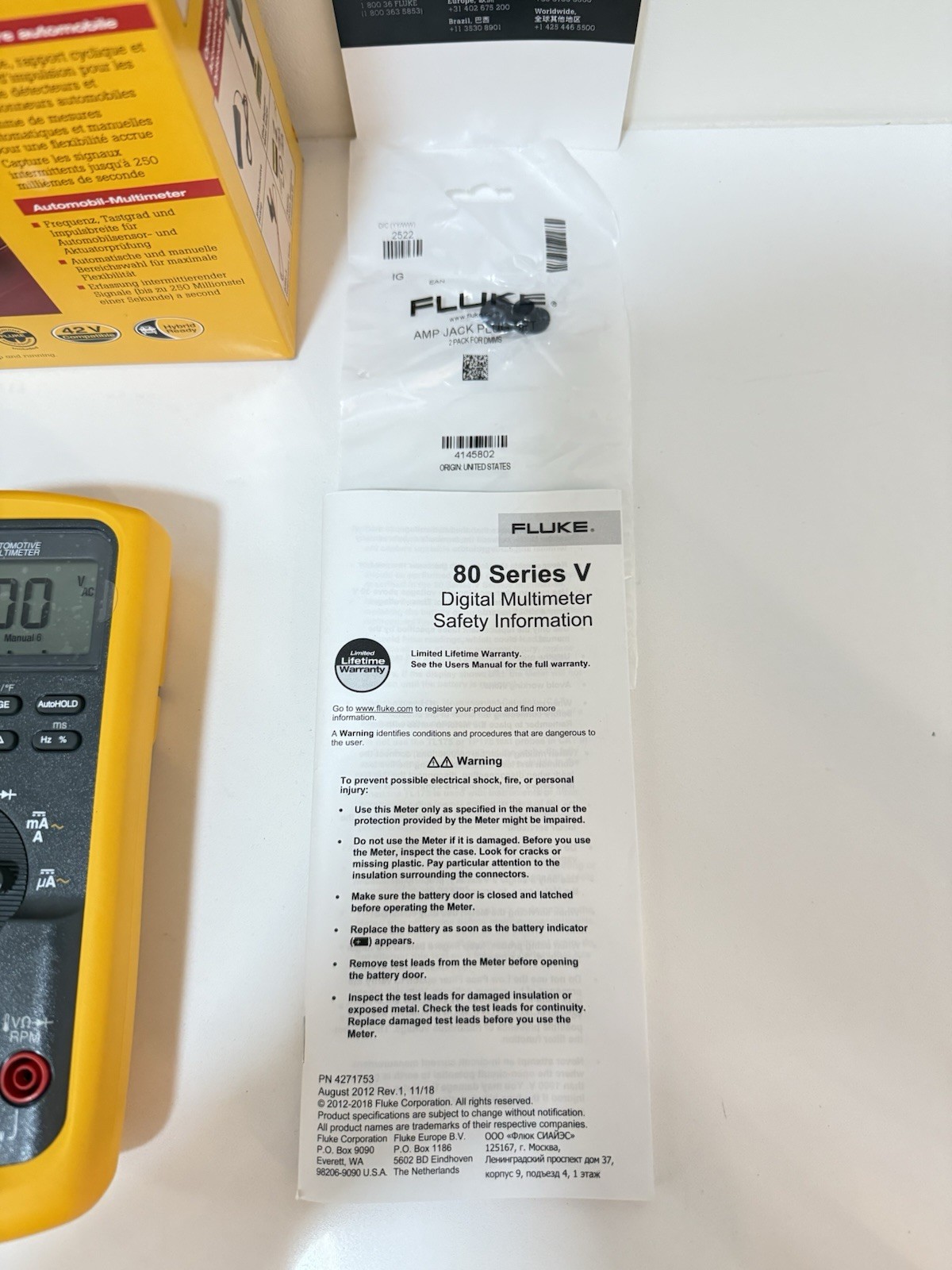 FLUKE 88V AUTOMOTIVE MULTIMETER (NEW FACTORY SEALED) CALIBRATED 2024 -SHIPS FAST