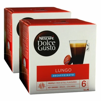 Nescafé Dolce Gusto Caffè Lungo Decaffeinato, Lot de 2, 2 x 16 Capsules - Photo 1/4