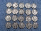 20 SILVER MERCURY DIMES WITH DATES lot 14