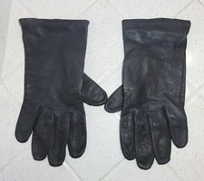 Vintage Dark Grey Leather Gloves size 9 driving gloves accessory
