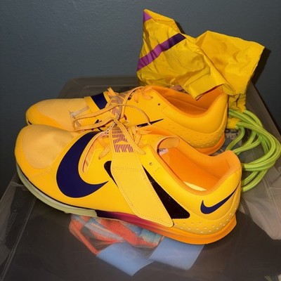 Nike Long Jump Elite Citron Pulse Indigo Burst Yellow Men's Size 14 FZ9326-800