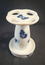 Vintage I W Rice/IRICE Porcelain Toothbrush Holder Butterflies Flowers Japan